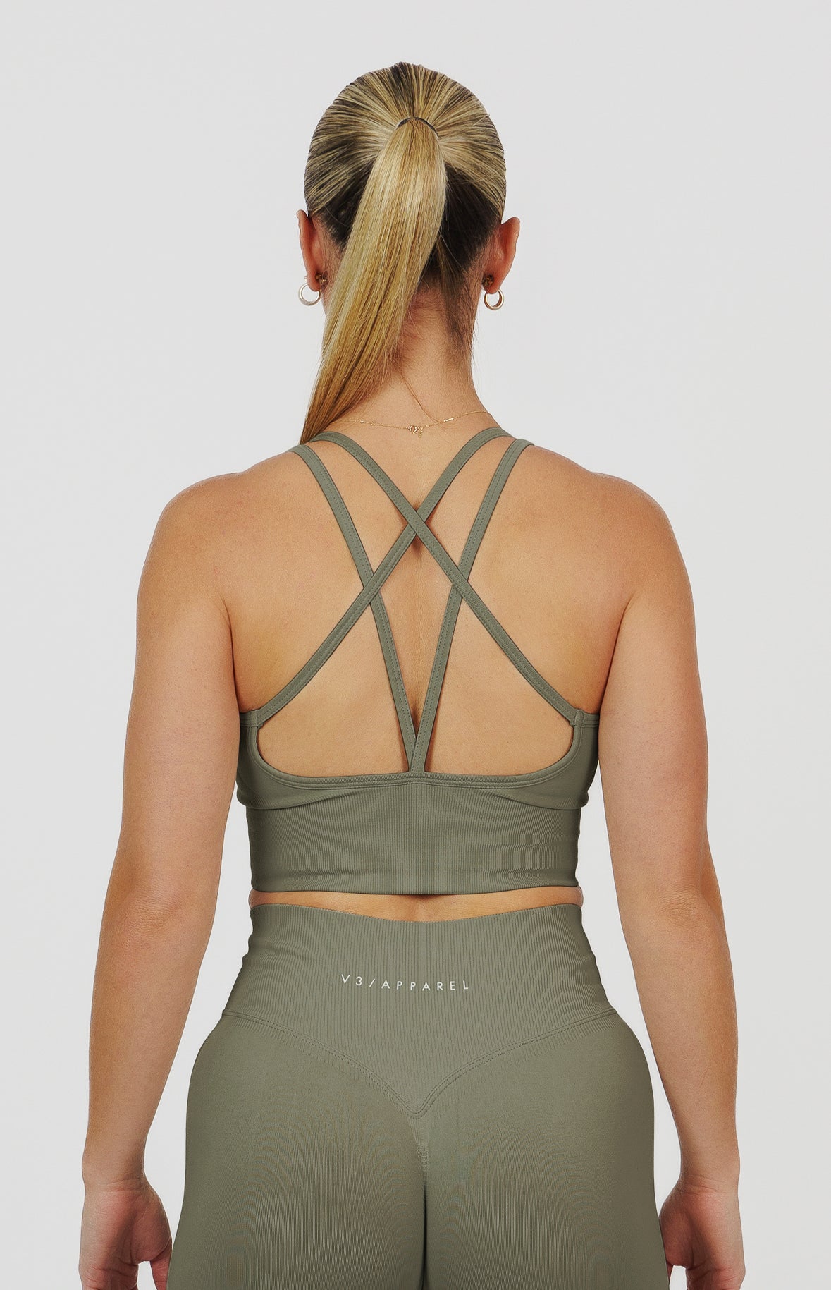 Form Seamless Scrunch Sports Bra, Leggings & Shorts Set - Olive Green